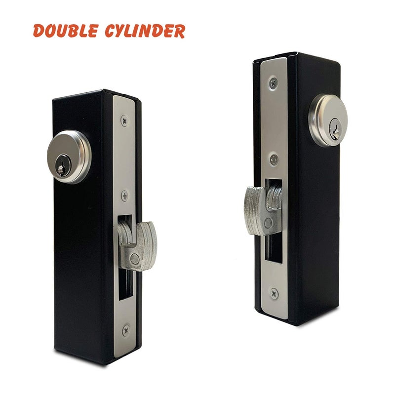 Oasis KIASET Hook Bolt Mortise Lock, Weldable Steel Hook Lock for Sliding Gate, Double Cylinder, 1-1/8" Backset - Image 2